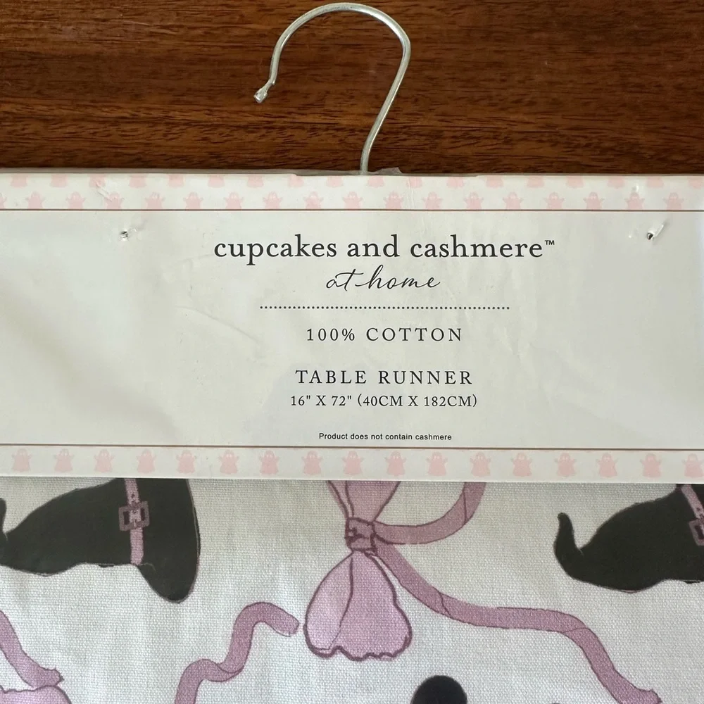 Halloween Cupcakes and Cashmere Lavender and Black Witch Hat Bow Table Runner